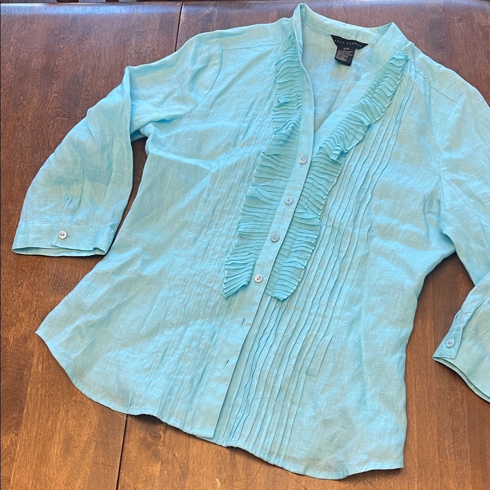 Anne Carson linen Ruffled blouse